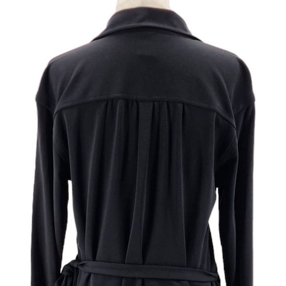 Diane Von Furstenberg Helena Dress Black V-neck Collared Wrap Dress Womens 4 - Picture 5 of 9